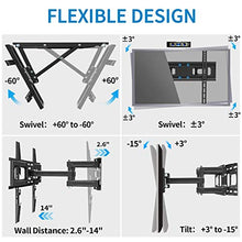 Load image into Gallery viewer, Everstone TV Wall Mount for Most 32"-65" TVs Heavy Duty Dual Arm Articulating Full Motion Tilt Swivel 14" Extension Bracket,LED,LCD,OLED&amp;Plasma Flat Screen Curved TV,Up to VESA 400mm,Height Adjustable
