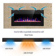 Load image into Gallery viewer, R.W.FLAME 36 inch Recessed and Wall Mounted Electric Fireplace, Ultra Thin ad Low Noise, Fit for 2 x 4 and 2 x 6 Stud, Remote Control with Timer,Touch Screen,Adjustable Flame Color and Speed
