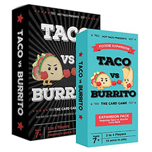 Load image into Gallery viewer, Taco vs Burrito + Foodie Expansion Bundle - The Wildly Popular Surprisingly Strategic Card Game Created by a 7 Year Old - Perfect Party Game for Kids, Teens, and Adults - 2-8 Players
