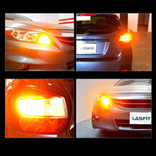 Load image into Gallery viewer, LASFIT 3157 LED Bulb Switchback 3057 4157 White Amber CANBUS Anti Hyper Flash LED Automotive Front Turn Signal Light Bulb Plug and Play Only for Standard Socket (Pack of 2)
