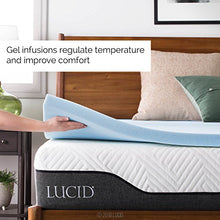 Load image into Gallery viewer, LUCID 3 Inch Gel Memory Foam Topper Zippered Enclosure Mattress Topper Cover, Twin
