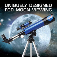 Load image into Gallery viewer, NASA Lunar Telescope for Kids – Capable of 90x Magnification, Includes Two Eyepieces, Tabletop Tripod, Finder Scope, and Full-Color Learning Guide, The Perfect STEM Gift for a Young Astronomer
