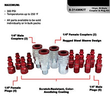 Load image into Gallery viewer, ColorFit by Milton Coupler &amp; Plug Kit - (M-Style, Red) - 1/4" NPT, (14-Piece) - S-314MKIT
