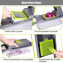 Load image into Gallery viewer, Vegetable Chopper - Spiralizer Vegetable Slicer - Onion Chopper with Container - Pro Food Chopper - Slicer Dicer Cutter - 7 Blades

