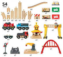 Load image into Gallery viewer, BRIO 33097 Cargo Railway Deluxe Set | 54 Piece Train Toy with Accessories and Wooden Tracks for Kids Age 3 and Up,Multi

