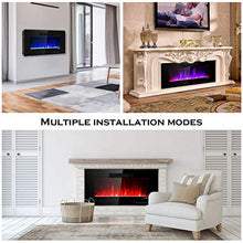 Load image into Gallery viewer, Tangkula 36" Recessed Electric Fireplace, in-Wall &amp; Wall Mounted Electric Heater, Remote Control, Touch Screen, Adjustable Flame Color, Speed and Brightness, 750 W - 1500 W (36")
