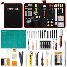 Load image into Gallery viewer, 275 pcs Advanced Leather Sewing Tools and Supplies with Carrying Organizer Cutting Mat Stamping Tools Needles Snaps and Rivets Kit Perfect for Stitching Punching Cutting Sewing Leather Craft Making
