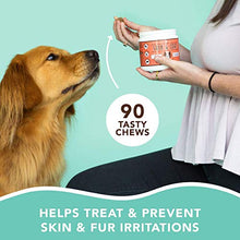 Load image into Gallery viewer, Natural Dog Company Skin &amp; Coat Chews | Salmon &amp; Peas Flavor | Dog Vitamins and Supplements for Healthy Skin and Coat | Itch Relief for Dogs with Allergies | with Biotin, Vitamin E, and Omega 3
