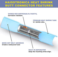 Load image into Gallery viewer, haisstronica Crimping Tool for Heat Shrink Connectors HS-8327 with 200PCS Marine Grade Heat Shrink Butt Connectors of Tinned Red Copper AWG 20-10
