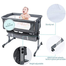 Load image into Gallery viewer, Ihoming Bedside Sleeper Bedside Crib, Baby Bassinet 3 in 1 Travel Baby Crib Baby Bed with Breathable Net, Adjustable Portable Bed for Infant/Baby
