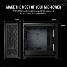 Load image into Gallery viewer, Corsair 5000D Airflow Tempered Glass Mid-Tower ATX PC Case - Black
