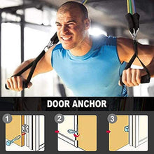 Load image into Gallery viewer, Resistance Bands Set, Exercise Bands Elastic for Fitness Training Yoga Physical Therapy Home Workouts with Handles Door Anchor Ankle Straps &amp; Waterproof Bags, Portable Exercise Equipment for Men/Women

