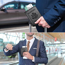 Load image into Gallery viewer, Passport and Vaccine Card Holder Combo, Passport Holder with Vaccine Card Slot, Passport Wallet, Passport Cover, Passport Case, Passport Holder for Women and Men (AA-Black)
