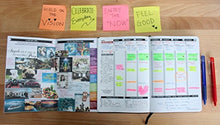Load image into Gallery viewer, Law of Attraction Daily Planner - Deluxe Day Calendar and Gratitude Journal to Increase Productivity, Happiness &amp; Time Management - Non Dated, A5 Purple Hardcover + Bonus Stickers
