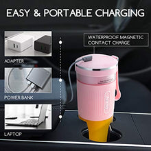 Load image into Gallery viewer, Portable Blender, Cordless Personal Blender Juicer, Mini Mixer, Smoothies Maker Fruit Blender Cup With USB Rechargeable, 10oz/300ml for Home, Office, Sports, Travel, Outdoors, by Aeitto, Pink
