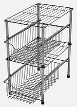 Load image into Gallery viewer, DecoBros Stackable Under Sink Cabinet Sliding Basket Organizer Drawer,Chrome

