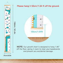 Load image into Gallery viewer, Outivity Growth Chart for Kids, Height Chart for Kids/Boys/Girls/Baby, Canvas &amp; Wooden, Removable Growth Height Chart, Wall Room Decor - Dinosaur
