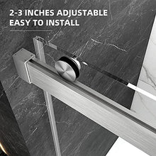 Load image into Gallery viewer, FEKEWIO Frameless Shower Door 57-60" W x 76" H Inch 3/8 Double Sliding with Soft Closing, Clear Tempered Glass 2 Ways Opening Enclosure in Brushed Nickel Finish, DS13
