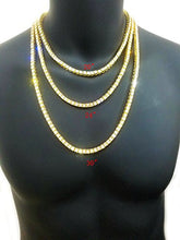 Load image into Gallery viewer, HH Bling Empire Unisex Iced Out Hip Hop Silver Gold Artificial Diamond cz Tennis Chain 16 18 20 22 24 30 Inches (1 Row - Gold, 18)
