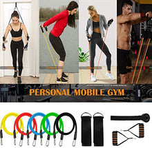 Load image into Gallery viewer, AIRIVO Resistance Bands Set (11 pcs), Elastic Workout Bands with Handles, Door Anchor, Foot Ring - Men Women Portable Home Exercise Accessories, Training, Physical Therapy Yoga Pilates
