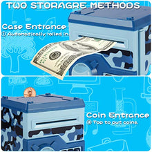 Load image into Gallery viewer, TOPBRY Piggy Bank for Kids ,Electronic Password Piggy Bank Kids Safe Bank Mini ATM Piggy Bank Toy for 3-14 Year Old Boys and Girls (Camouflage Blue)
