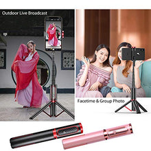 Load image into Gallery viewer, Wireless Remote Selfie Stick Cell Phone Tripod Stand Holder for Selfie, Live Broadcast, YouTube Video, Photography, TIK Tok, Vlogging Compatible with iPhone and Android Phone, Lightweight Aluminum

