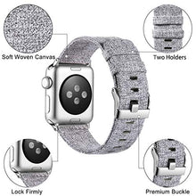 Load image into Gallery viewer, Haveda Fabric Compatible for Apple Watch Band Series 6 Series 5/4 40mm, Soft Accessories for Apple watch SE, iwatch bands 38mm womens, Cloth for Apple Watch band 38mm Series 3 2/1 Men (Light Gray)
