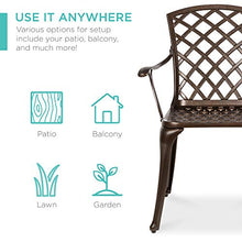 Load image into Gallery viewer, Best Choice Products 5-Piece All-Weather Outdoor Cast Aluminum Dining Set for Patio, Balcony, Lawn, Garden, Backyard w/ 4 Chairs, Umbrella Hole, Lattice Weave Design - Brown
