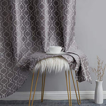 Load image into Gallery viewer, HLC.ME Franklin Moroccan Trellis 100% Complete Full Blackout Thermal Insulated Extra Wide Back Tab Curtain Panel for Sliding Glass Patio Door - Energy Savings &amp; Soundproof (100 x 84 inch Long, Grey)
