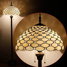 Load image into Gallery viewer, Tiffany Floor Lamp Crystal Pear Bead Stained Glass Lampshade Coffee Table Reading Lamps Antique Style Base Lighting W16 H64 Inch Living Room Bedroom Bookcase Dresser Bedside Desk S005 WERFACTORY

