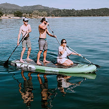 Load image into Gallery viewer, Driftsun Orka Inflatable Paddleboard ISUP 12ft Multi-Person Extra Wide Stand Up ISUP Package, Includes 2 High Pressure/High Volume Pumps and Fin (Teal)
