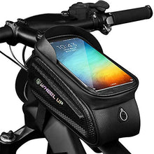 Load image into Gallery viewer, Binudum Bike Bag Front Frame Waterproof Cycling Top Tube Mount Bicycle Bag Sun Visor Large Capacity Touch Screen Holder Case Fits Phones Below 7 Inchs
