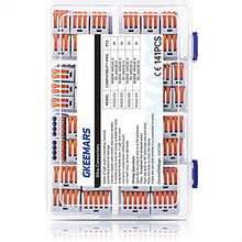 Load image into Gallery viewer, GKEEMARS 141Pcs Lever Wire Nut Connectors, Compact Splicing Conductor Connector for Solid Stranded Flexible Wires 28-12 AWG (Orange)
