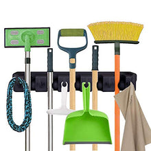 Load image into Gallery viewer, CINEYO 7 Pc's Airtight Food Storage Container &amp; Mop and Broom Holder Wall Mount (Black)
