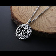 Load image into Gallery viewer, 925 Sterling Silver Jewelry Oxidized Good Luck Irish Knot Celtic Medallion Round Pendant Necklace, 20 inch
