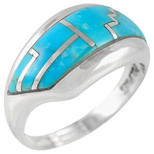 Load image into Gallery viewer, Turquoise Ring Sterling Silver 925 Genuine Gemstones Size 6 to 11 (Turquoise, 6)

