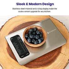 Load image into Gallery viewer, Etekcity Smart Food Nutrition Scale, Digital Grams and Ounces for Weight Loss, Baking, Cooking, Keto and Meal Prep, Large, Stainless Steel
