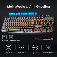 Load image into Gallery viewer, Wireless Gaming Keyboard and Mouse Combo with Yellow LED Backlit Rechargeable 4000mAh Battery Mechanical Ergonomic Feel Waterproof Dustproof 7 Color Backlit Mute Mice for Computer Mac Gamer
