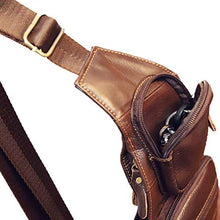 Load image into Gallery viewer, Leather Sling Bag Crossbody Backpack for Men Travel Outdoor Office Work Camping Hunting Hiking Shoulder Chest Pack Casual Daypack
