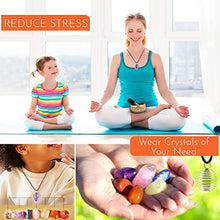 Load image into Gallery viewer, Tibetan Singing Bowl Set - Easy to Play - 7 Chakra Crystal stones with Interchangeable Cage Pendant - Handcrafted in Nepal for Meditation, Mindfulness, Yoga, and Spiritual healing - Energy Cleansing
