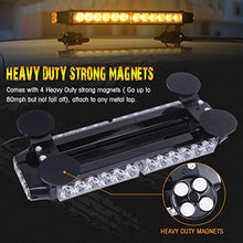 Load image into Gallery viewer, LINKITOM LED Strobe Flashing Light Bar -Double Side Amber 30 LED High Intensity Emergency Hazard Warning Lighting Bar/Beacon/with Magnetic and 16 ft Straight Cord for Car Trailer Roof Safety
