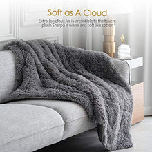 Load image into Gallery viewer, Mr.Sandman Faux Fur Sherpa Weighted Blanket for Full/Queen Size Bed, Super Soft Long Fur Throw Blanket for Bed Couch Chair Photo Props - 60"×80" 15lbs, Modern Grey
