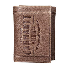 Load image into Gallery viewer, Carhartt Men's Standard Trifold, Durable Wallets, Available in Leather and Canvas Styles, Original Workwear (Brown), One Size
