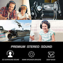 Load image into Gallery viewer, Gaming Headset with Mic for PC,PS4,Xbox One,Over-Ear Headphones with Volume Control LED Light Cool Style Stereo,Noise Reduction for Laptops,Smartphone,Computer (Black &amp; Blue)
