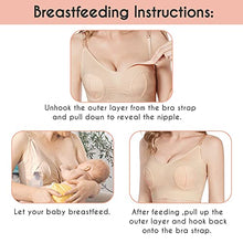 Load image into Gallery viewer, haakaa Pumping Bra Hands Free 3-in-1 Nursing Bras for Breastfeeding, Adjustable Wireless Comfortable Breastfeeding Bra, Suitable for Medela,Lansinoh,Philips Avent,Spectra etc(1 Pack, Beige, Large)
