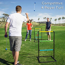 Load image into Gallery viewer, GoSports Pro Grade Ladder Toss Indoor/Outdoor Game Set with 6 Soft Rubber Bolo Balls, Travel Carrying Case and Score Trackers, Black
