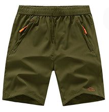 Load image into Gallery viewer, TBMPOY Men's Running Lightweight Elastic Waist Athletic Jogger Pace Shorts(ArmyGreen,us L)
