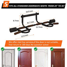 Load image into Gallery viewer, Doorway Pull Up Bar with Ergonomic Grip, Exercise Equipment Body Gym System No Screws Trainer, Multi-Grip Chin Up Bar &amp; Exercise Bar &amp; Home Workout
