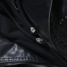 Load image into Gallery viewer, Tanming Women's Womens Hooded Faux Leather Jackets (Large, Black)
