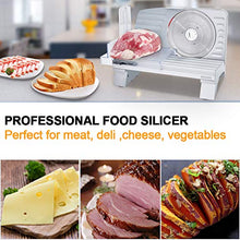 Load image into Gallery viewer, WERISE Meat Slicer Electric Deli Food Slicer for Home Use with 6.7'' Removable Stainless Steel Blade and Non-Slip Feet, Adjustable Thickness for Meat, Cheese, Bread,110V

